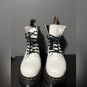 Women’s white platform doc martens